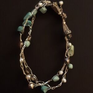 Turquoise and fresh water pearl bracelet